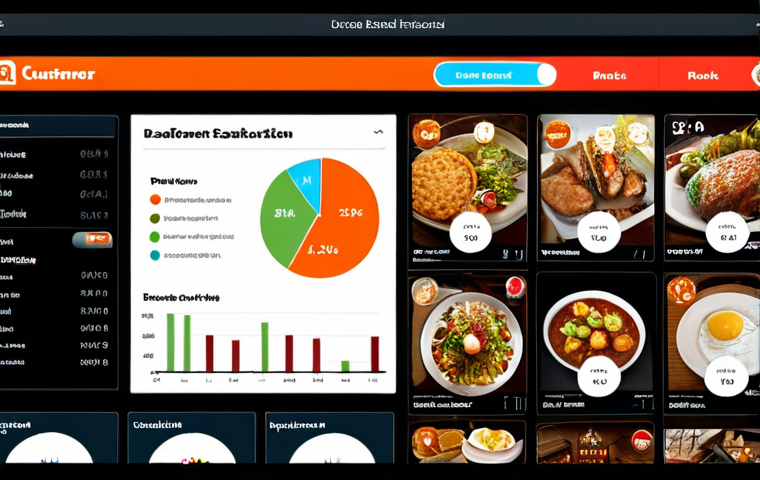 **Interactive dashboard displaying real-time customer satisfaction for a restaurant, visualizing social media feedback with charts and graphs.**